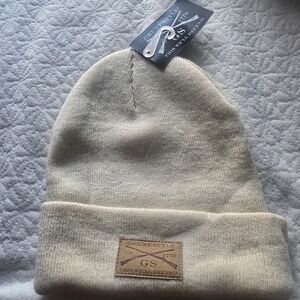 NWT Grunt Style Cream Beanie with Brown Patch